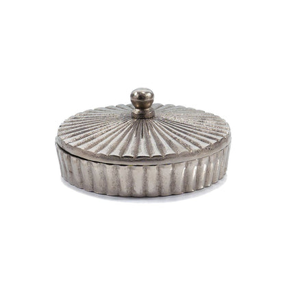 3" Silver Aluminum Decorative Keepsake Box HomeRoots