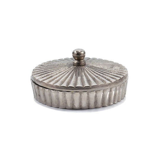 3" Silver Aluminum Decorative Keepsake Box HomeRoots