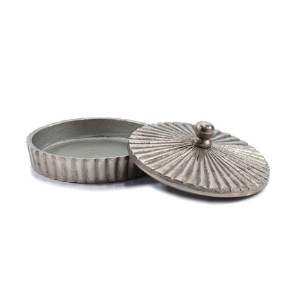 3" Silver Aluminum Decorative Keepsake Box HomeRoots