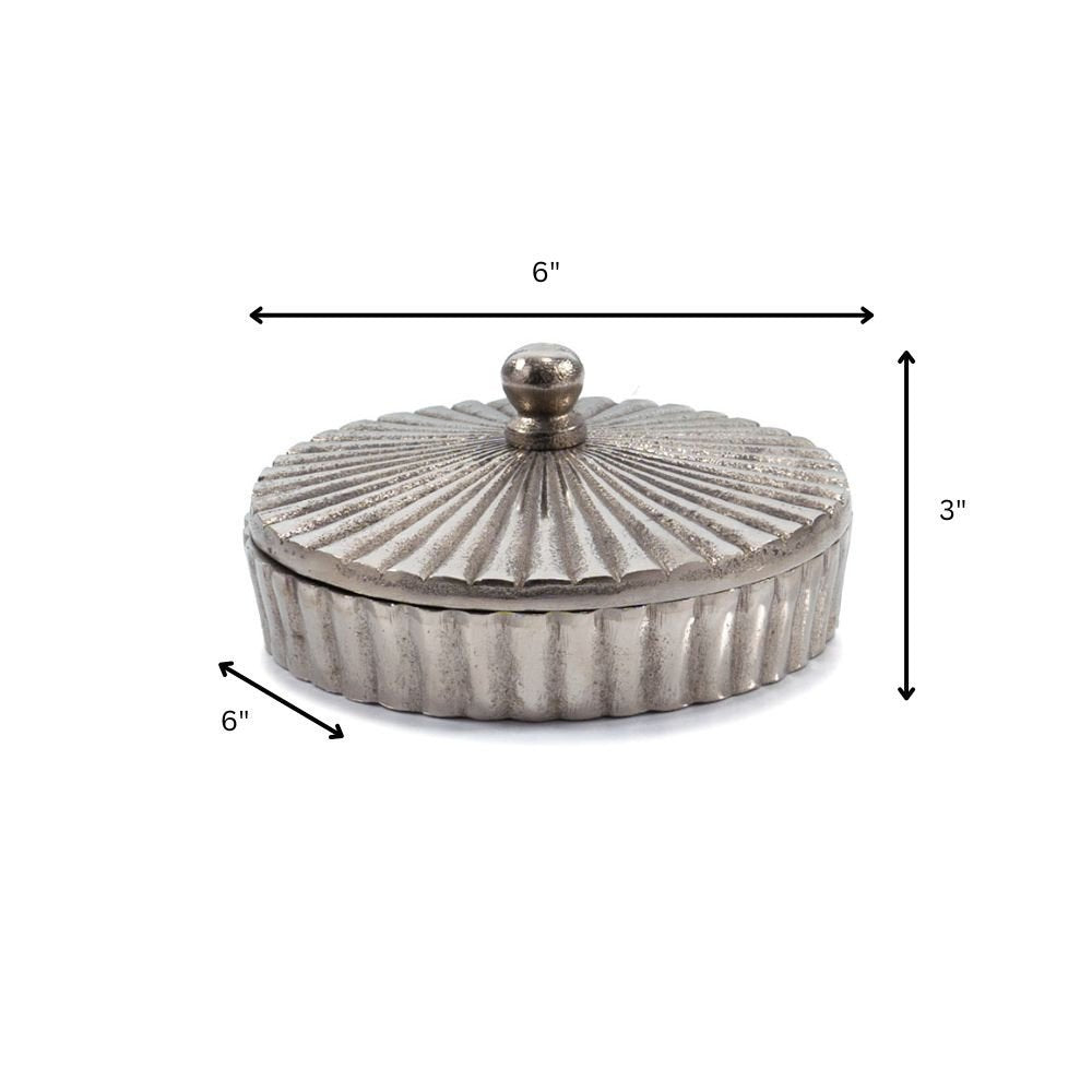 3" Silver Aluminum Decorative Keepsake Box HomeRoots