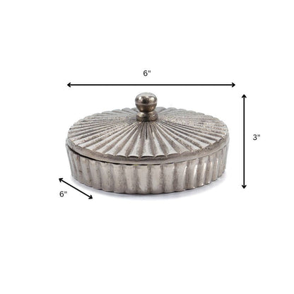 3" Silver Aluminum Decorative Keepsake Box HomeRoots