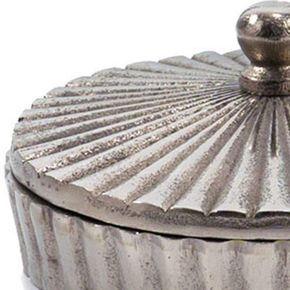 3" Silver Aluminum Decorative Keepsake Box HomeRoots