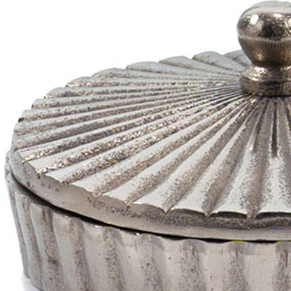 3" Silver Aluminum Decorative Keepsake Box HomeRoots