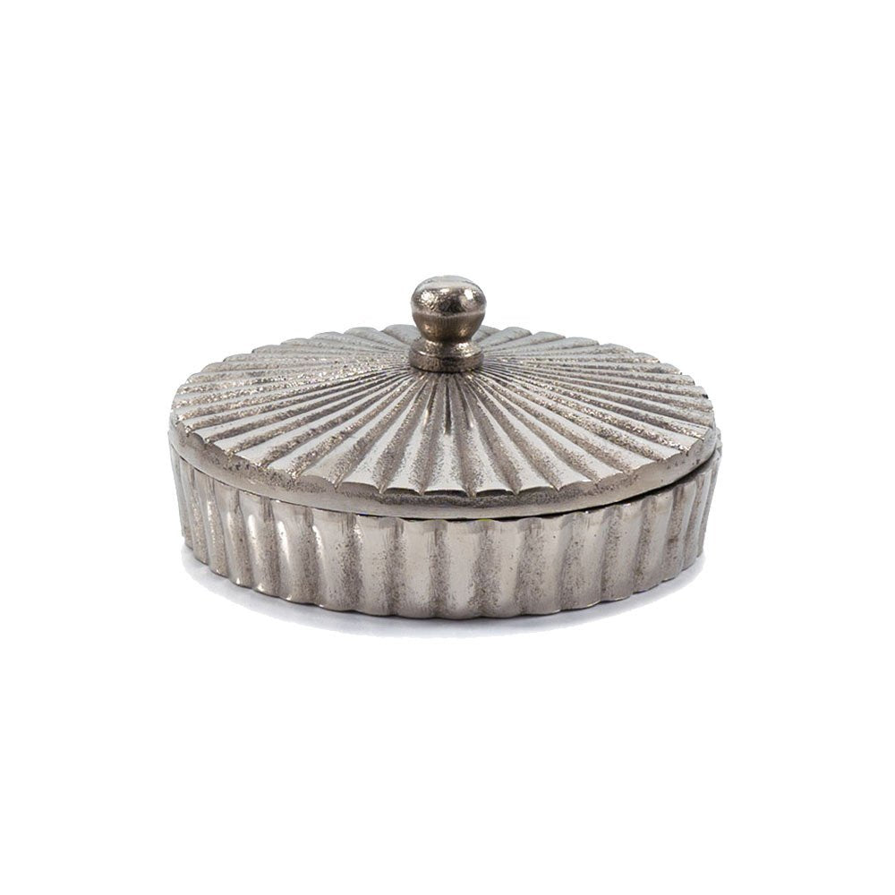 3" Silver Aluminum Decorative Keepsake Box HomeRoots
