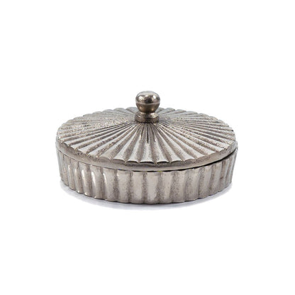3" Silver Aluminum Decorative Keepsake Box HomeRoots