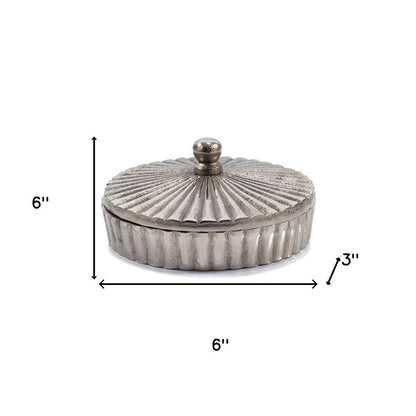 3" Silver Aluminum Decorative Keepsake Box HomeRoots