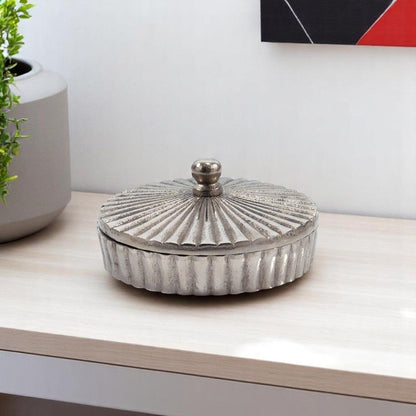 3" Silver Aluminum Decorative Keepsake Box HomeRoots
