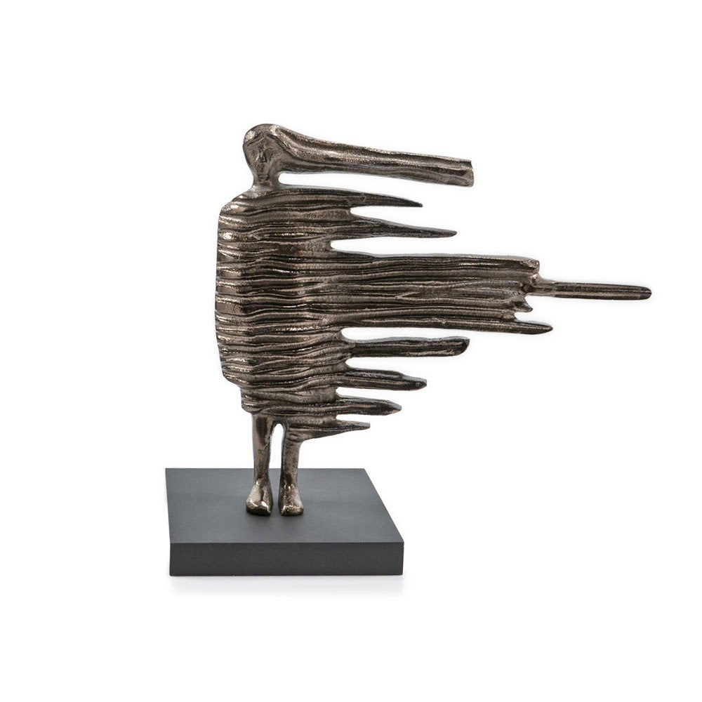 12" Bronze Aluminum Blown Away Woman Tabletop Sculpture HomeRoots