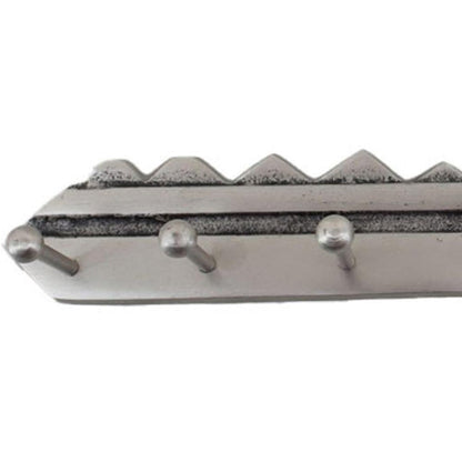 16" Silver Five Hook Wall Mount Key Shaped Coat Rack HomeRoots