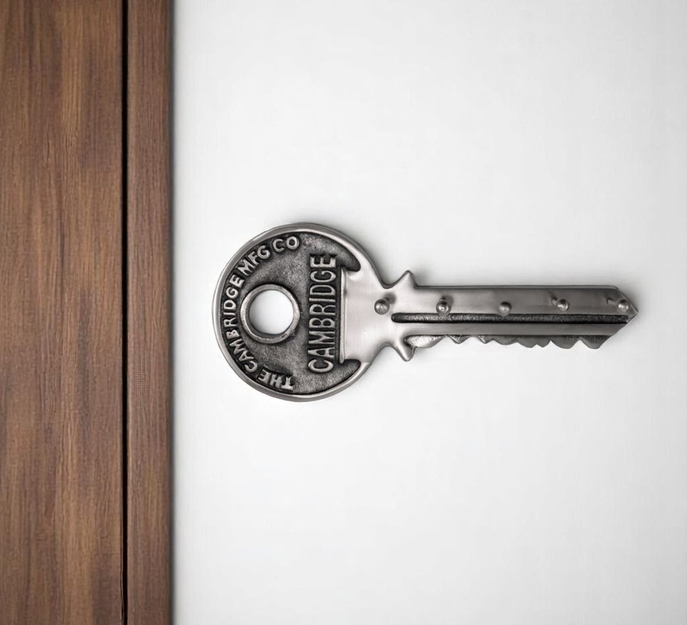 16" Silver Five Hook Wall Mount Key Shaped Coat Rack — view 6