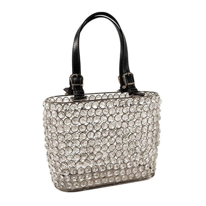 11" Black And Silver Crystals And Metal Magazine Holder HomeRoots