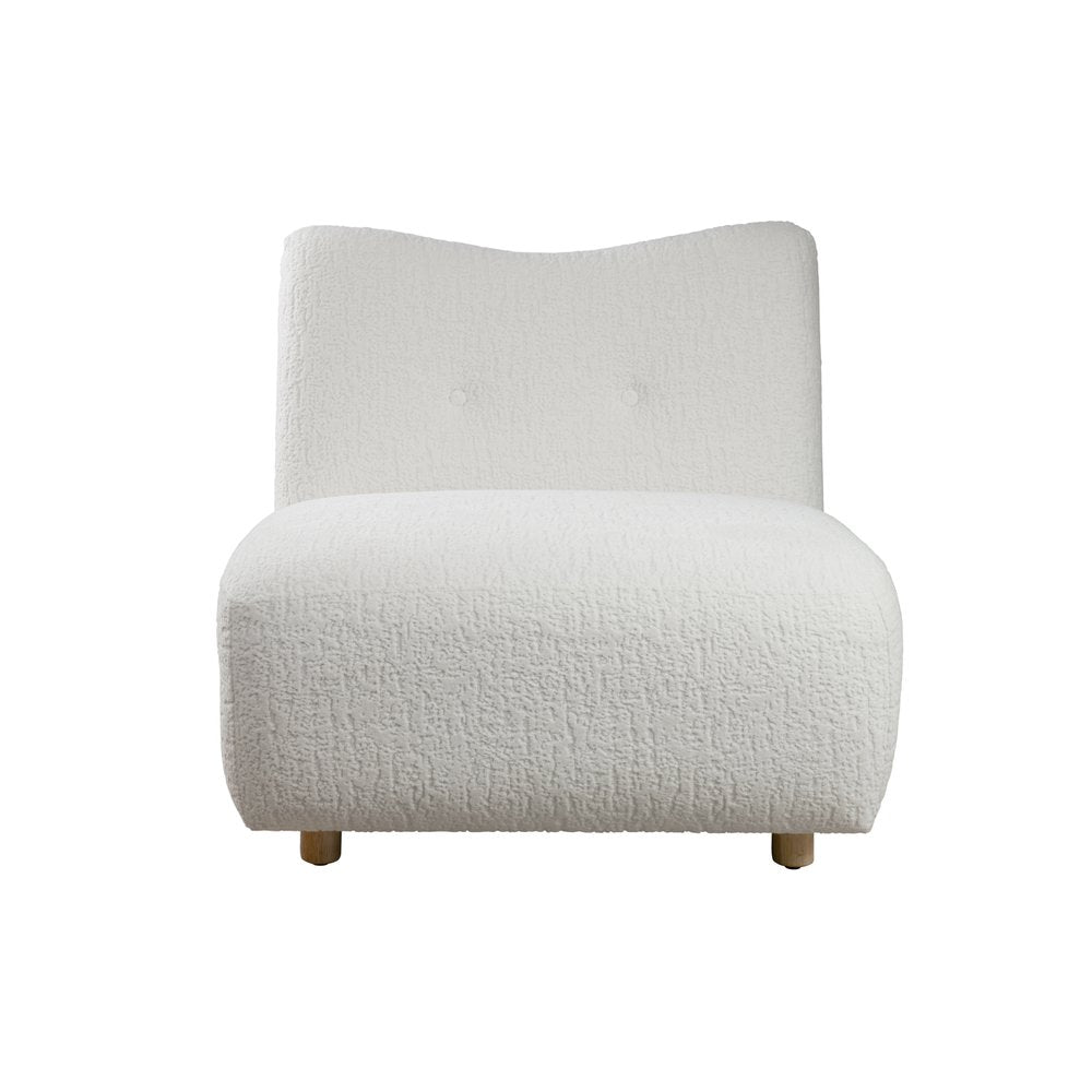 31" White and Natural Fabric Side Chair HomeRoots