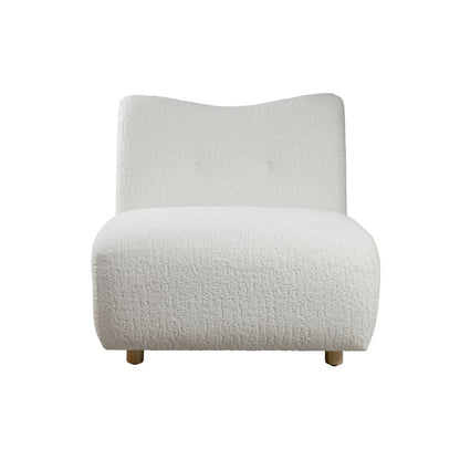 31" White and Natural Fabric Side Chair HomeRoots