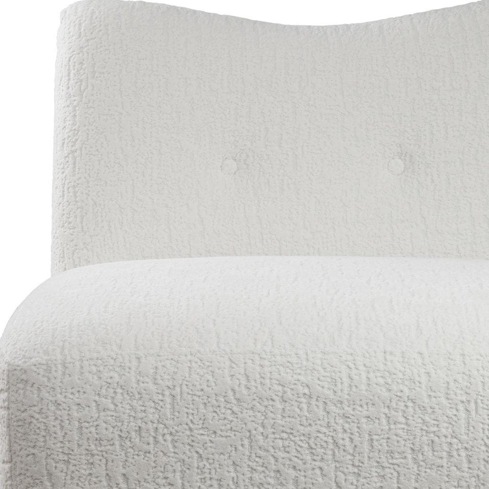 31" White and Natural Fabric Side Chair HomeRoots