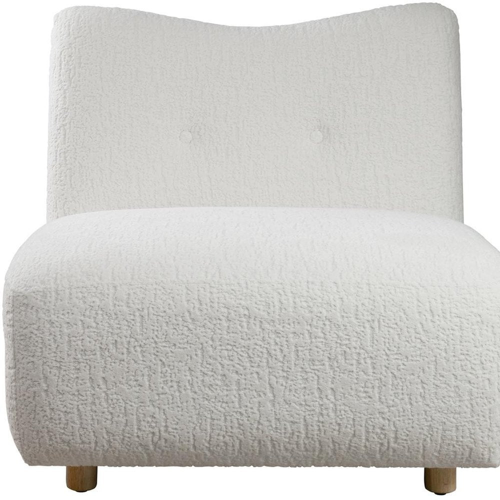 31" White and Natural Fabric Side Chair HomeRoots