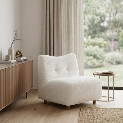 31" White and Natural Fabric Side Chair HomeRoots
