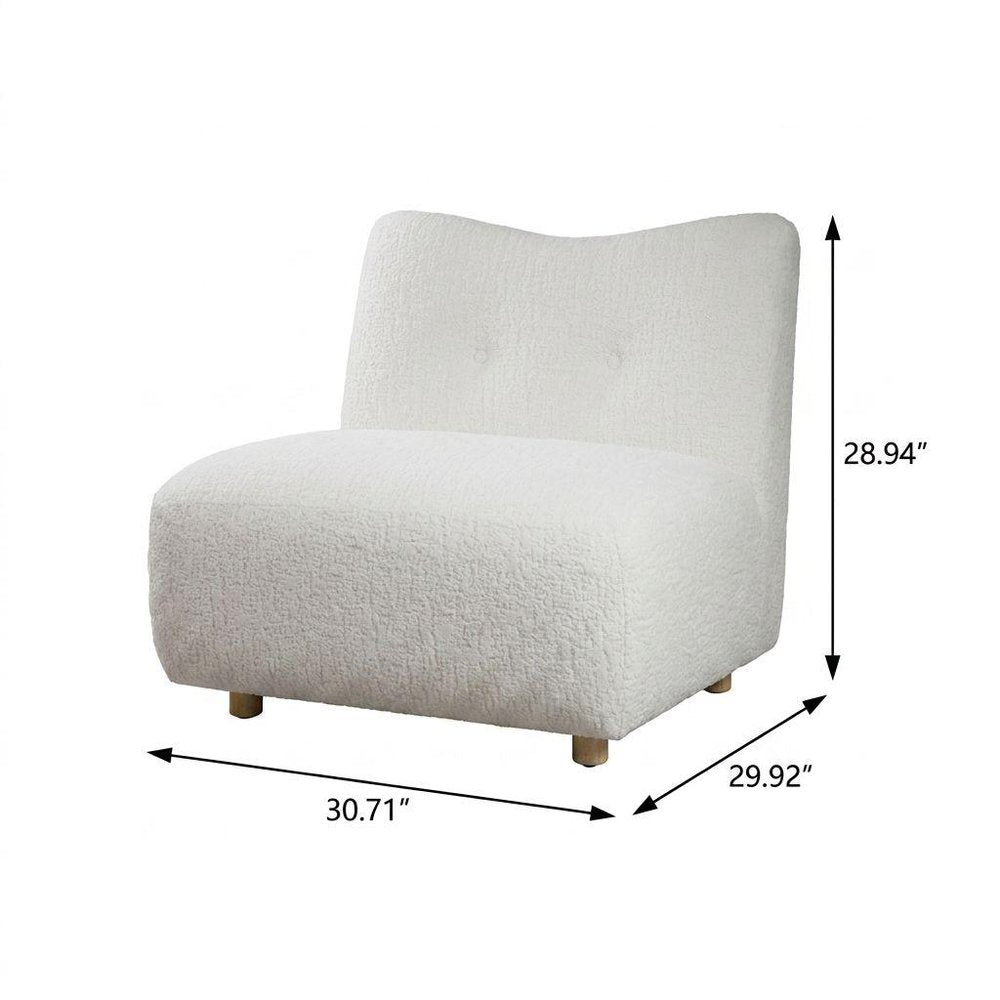 31" White and Natural Fabric Side Chair HomeRoots