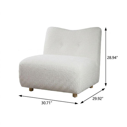 31" White and Natural Fabric Side Chair HomeRoots