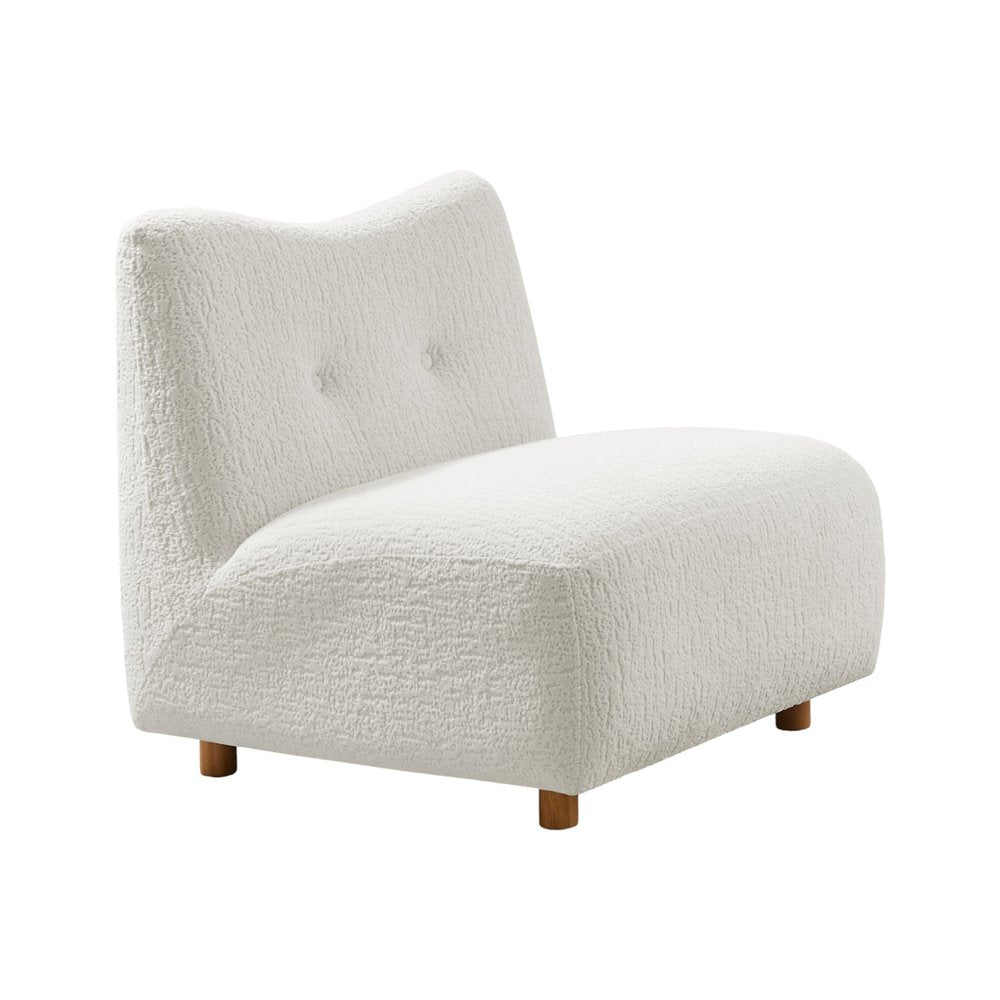 31" White and Natural Fabric Side Chair HomeRoots