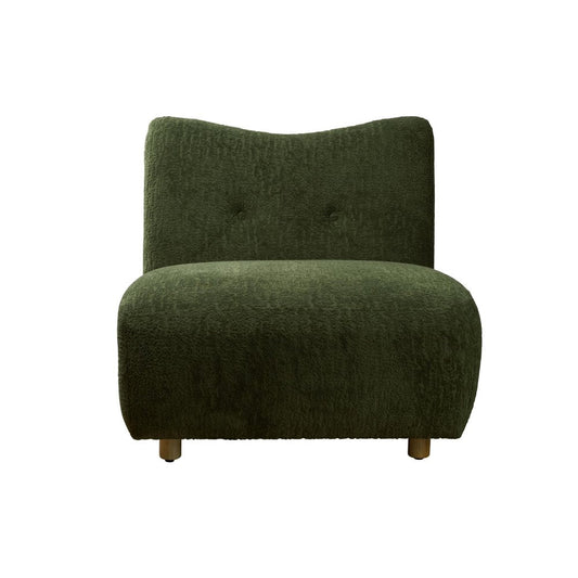 31" Green and Natural Fabric Side Chair HomeRoots