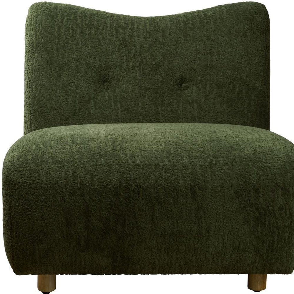 31" Green and Natural Fabric Side Chair HomeRoots