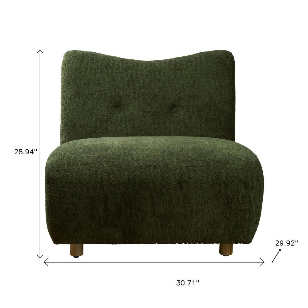 31" Green and Natural Fabric Side Chair HomeRoots