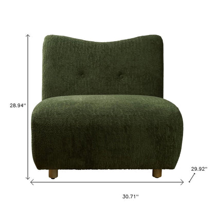 31" Green and Natural Fabric Side Chair HomeRoots