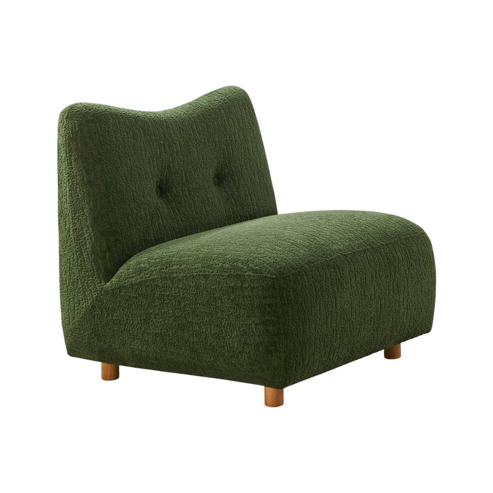31" Green and Natural Fabric Side Chair HomeRoots