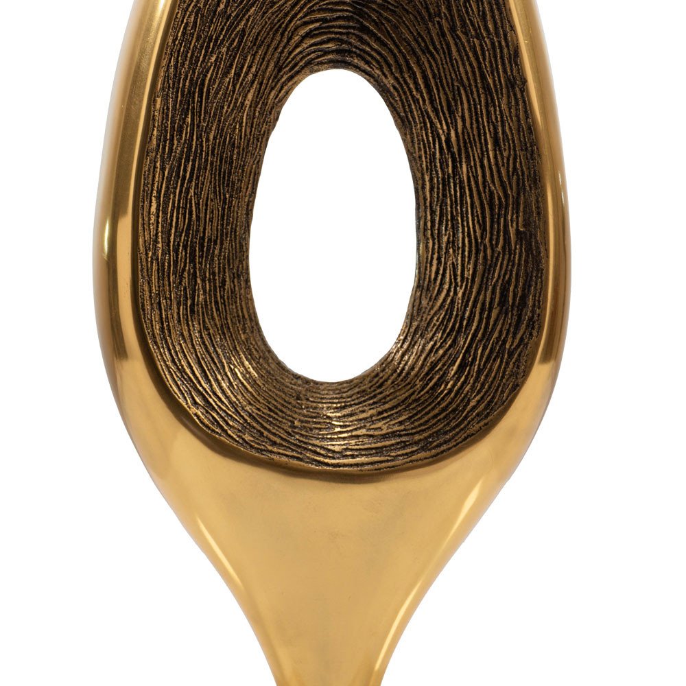 19" Gold And White Aluminum And Marble Abstract Tabletop Sculpture HomeRoots
