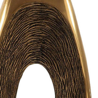 19" Gold And White Aluminum And Marble Abstract Tabletop Sculpture HomeRoots