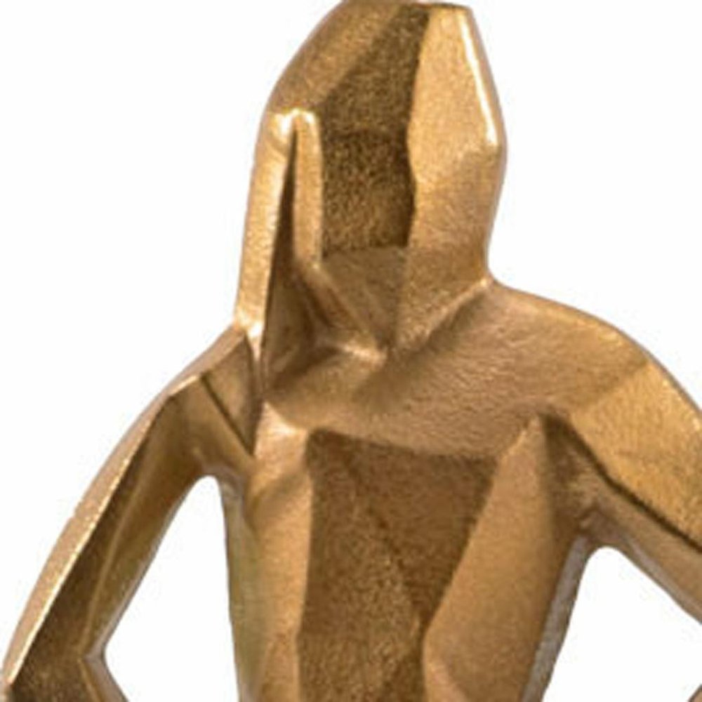 24" Gold And White Aluminum And Marble Woman Tabletop Sculpture HomeRoots