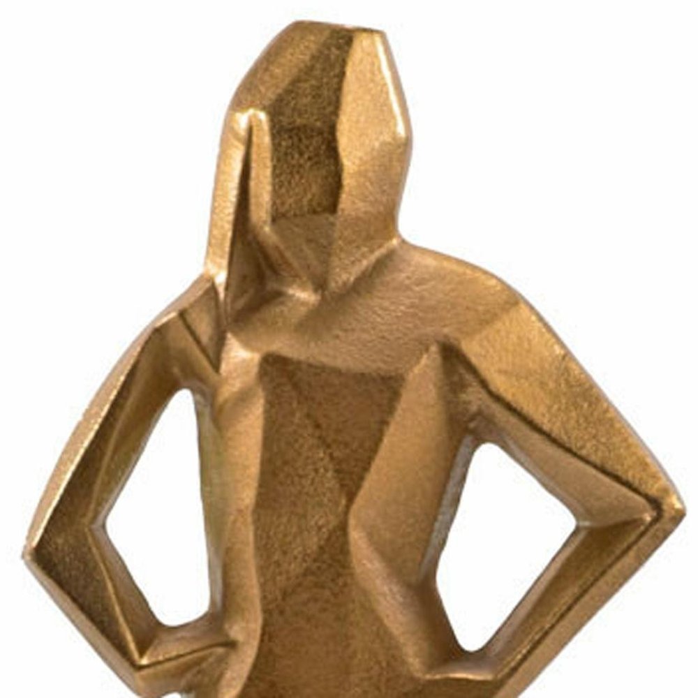 24" Gold And White Aluminum And Marble Woman Tabletop Sculpture HomeRoots