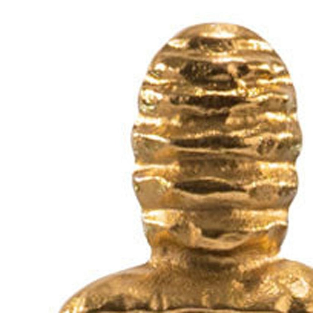 21" Gold And White Aluminum And Marble Mummy Tabletop Sculpture HomeRoots