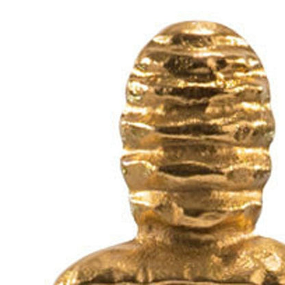 21" Gold And White Aluminum And Marble Mummy Tabletop Sculpture HomeRoots