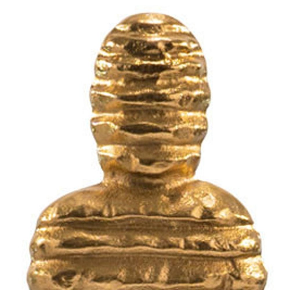 21" Gold And White Aluminum And Marble Mummy Tabletop Sculpture HomeRoots