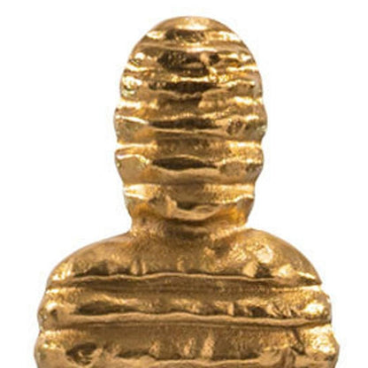 21" Gold And White Aluminum And Marble Mummy Tabletop Sculpture HomeRoots