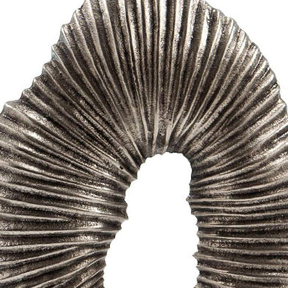 17" Silver And White Aluminum And Marble Tabletop Sculpture HomeRoots
