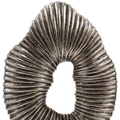 17" Silver And White Aluminum And Marble Tabletop Sculpture HomeRoots