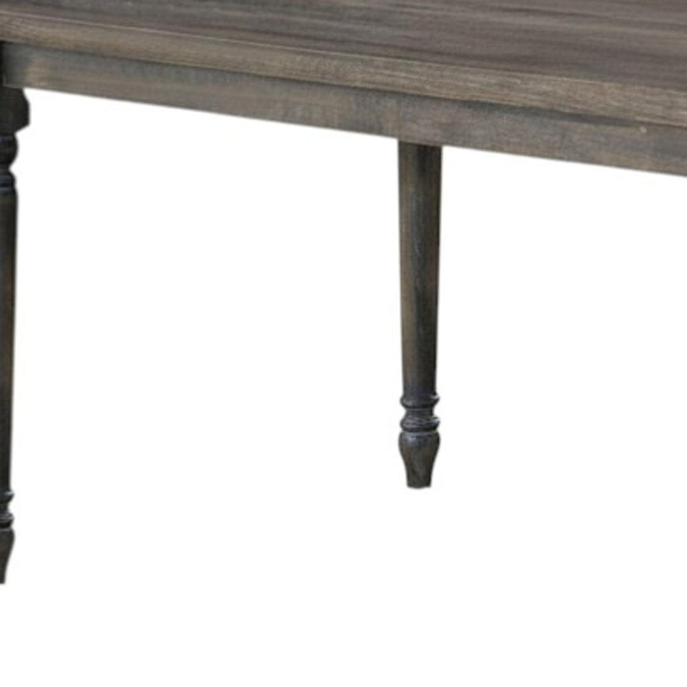 59" Gray Wood Dining Table — view 2