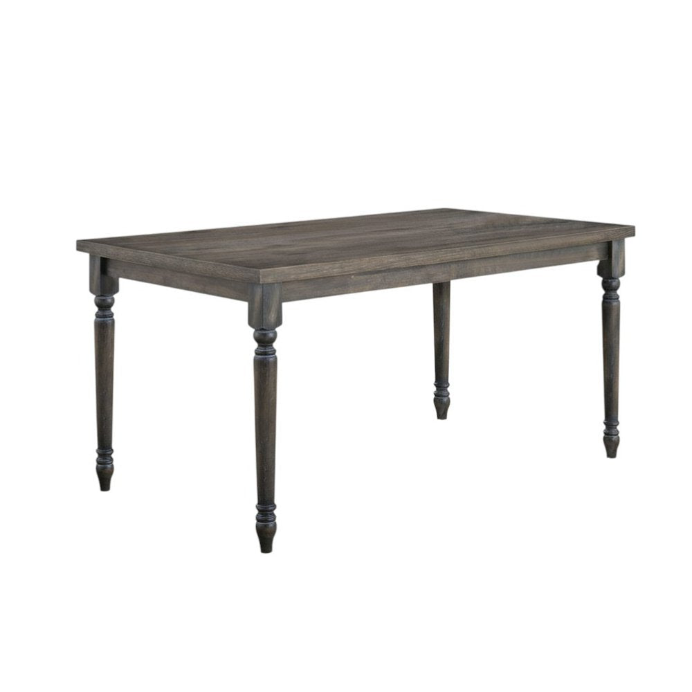 59" Gray Wood Dining Table — view 3