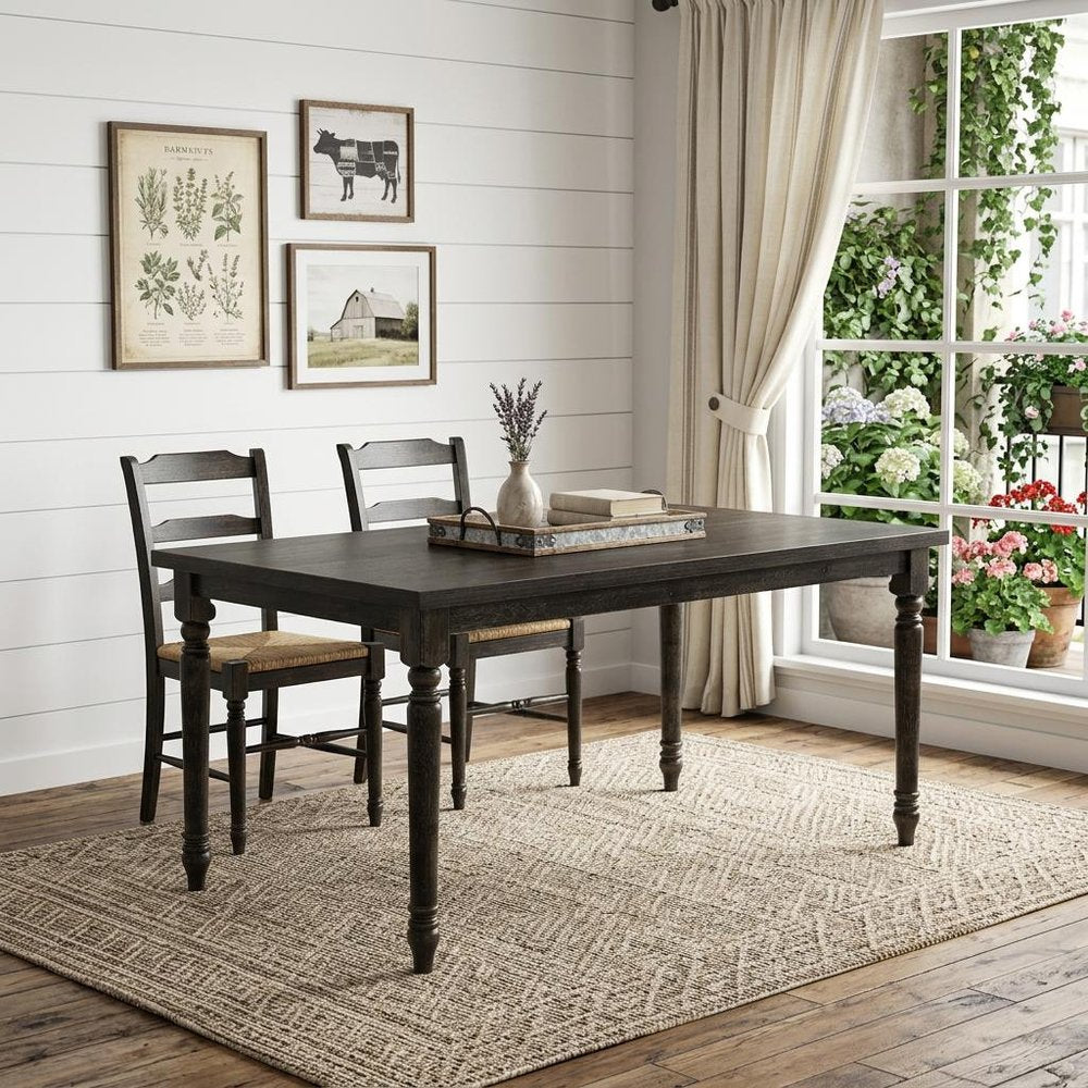 60" Gray Wood Dining Table — view 8
