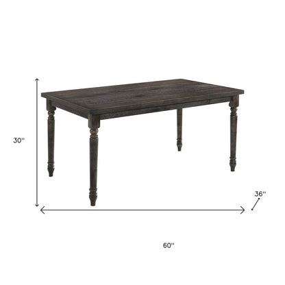 60" Gray Wood Dining Table