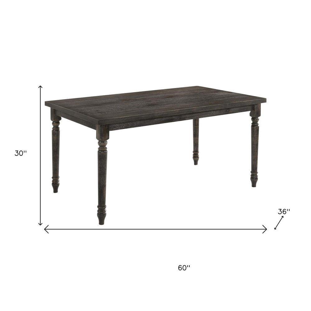 60" Gray Wood Dining Table — view 8