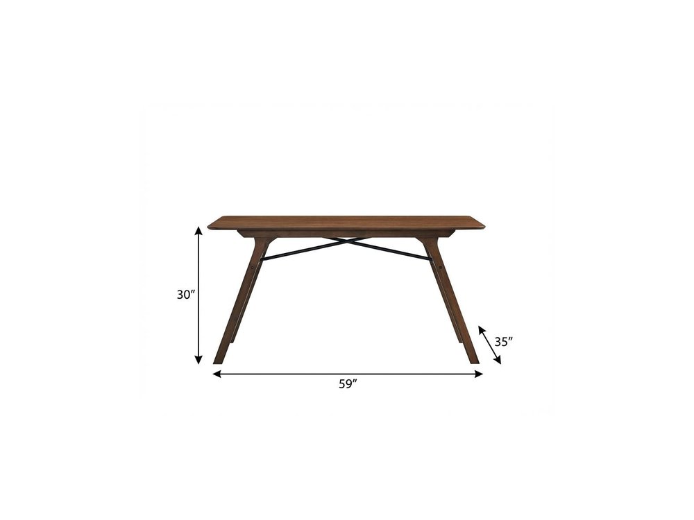 59" Walnut Wood Dining Table — view 6