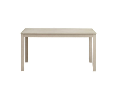 59" Antiqued White Wood Dining Table HomeRoots