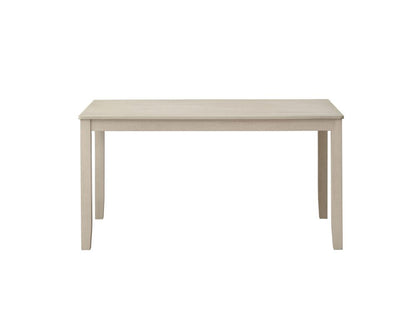 59" Antiqued White Wood Dining Table HomeRoots