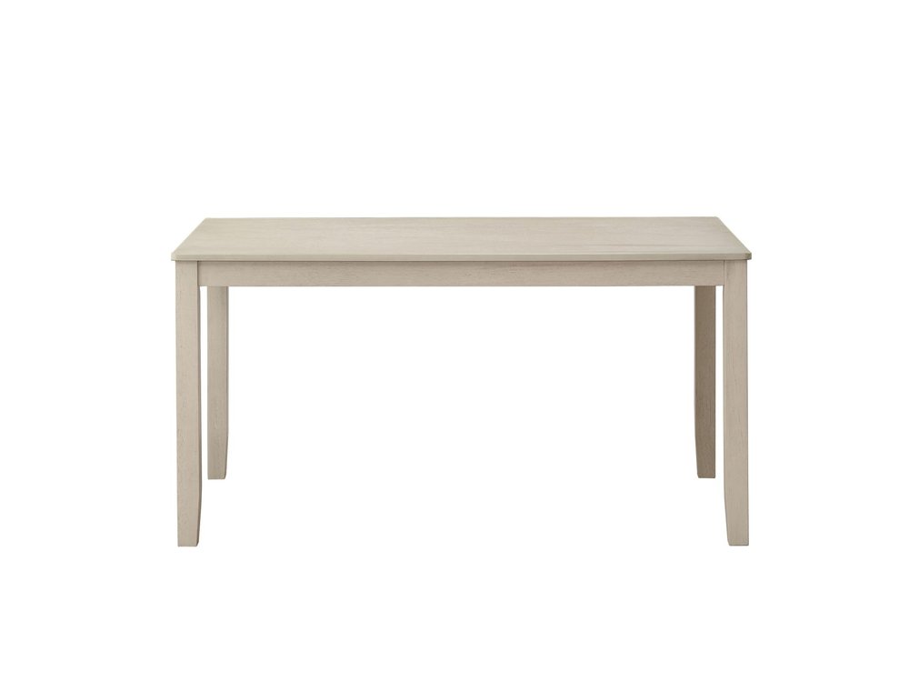 59" Antiqued White Wood Dining Table — view 3