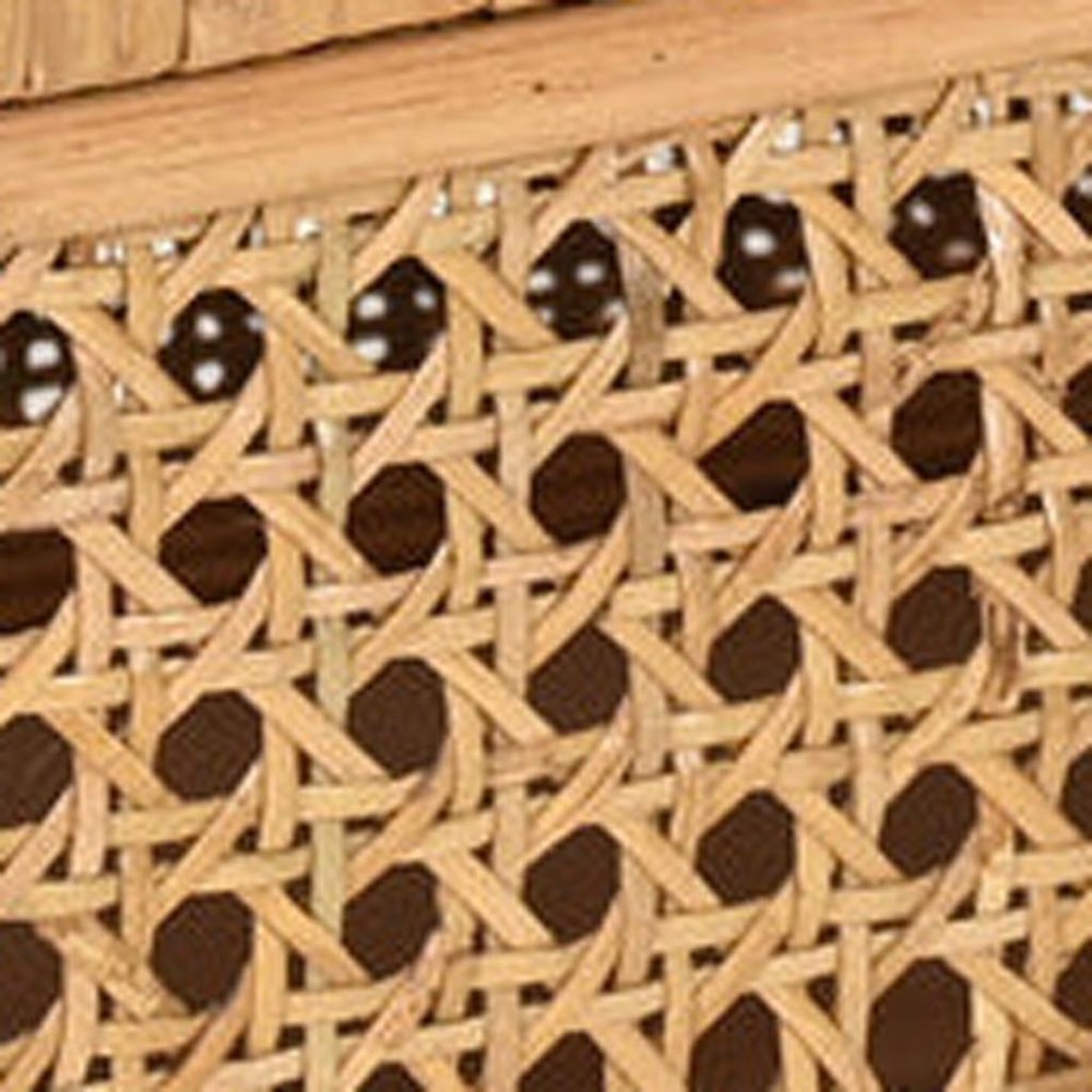 Set Of Two Natural Wood Rattan And Glass  Jewelry Boxes HomeRoots
