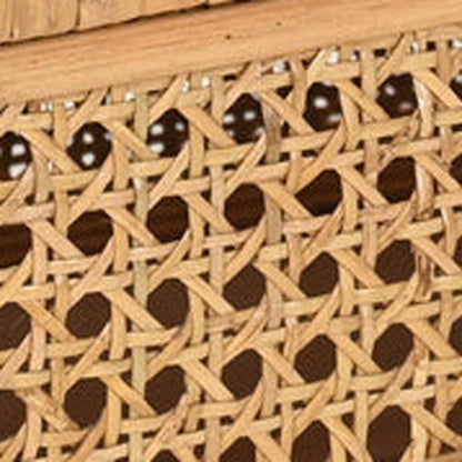 Set Of Two Natural Wood Rattan And Glass  Jewelry Boxes HomeRoots