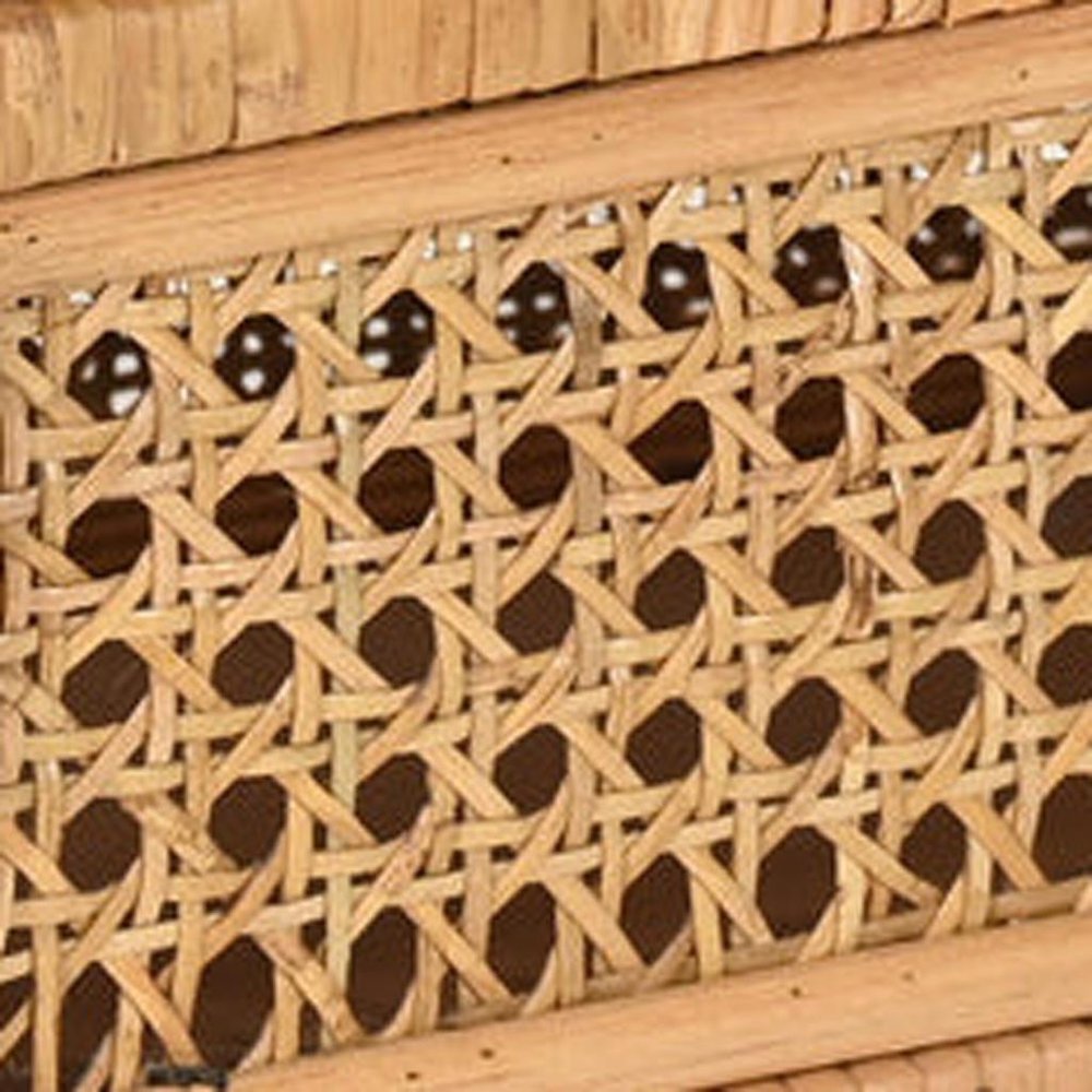 Set Of Two Natural Wood Rattan And Glass  Jewelry Boxes HomeRoots